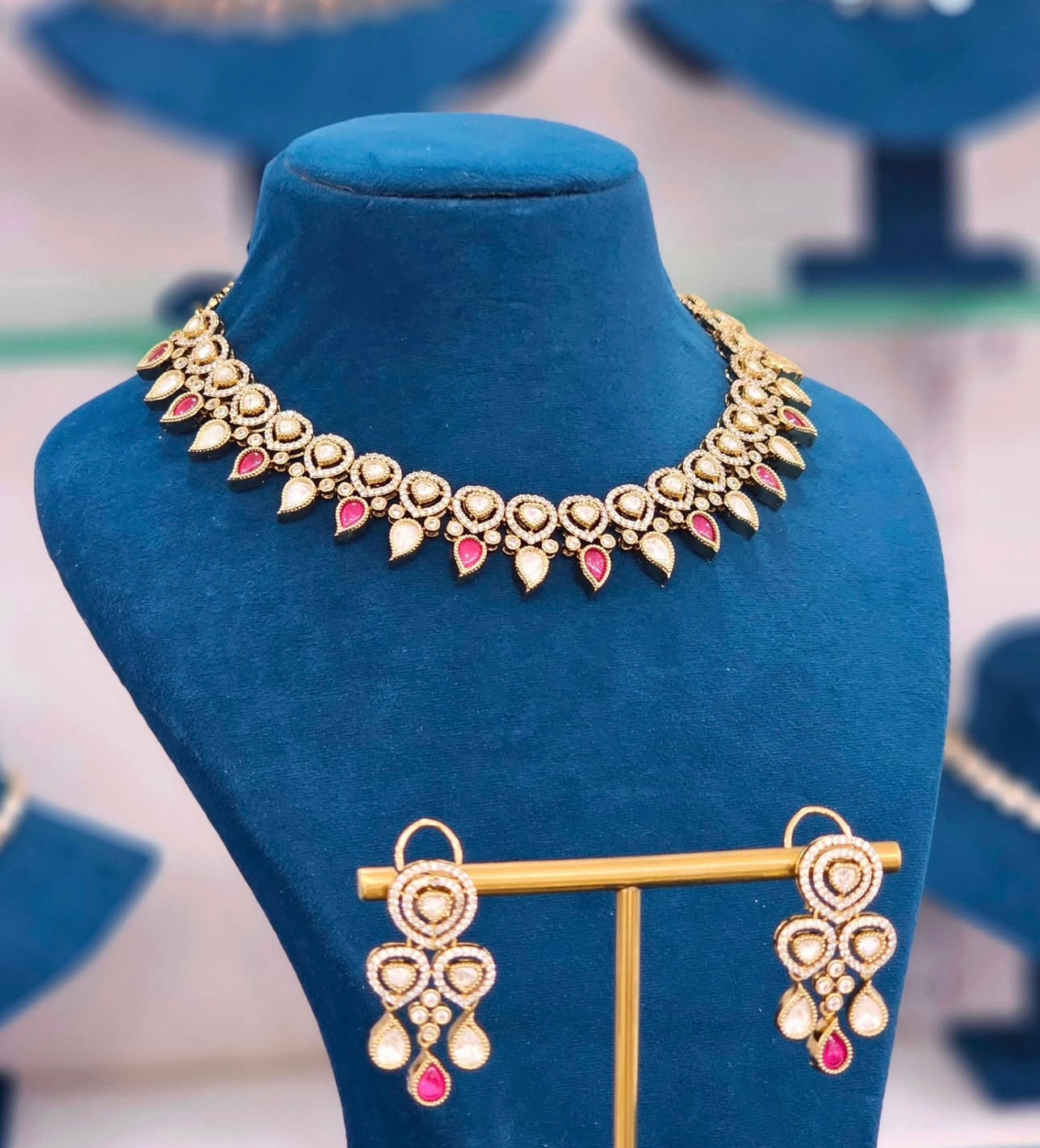 Victorian Masonite Necklace with Earrings